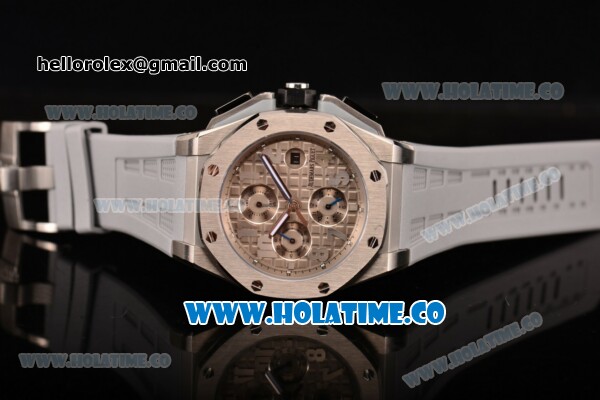 Audemars Piguet Royal Oak Offshore Chrono Swiss Valjoux 7750 Automatic Steel Case with Grey Dial and Silver Arabic Numeral Markers (EF) - Click Image to Close